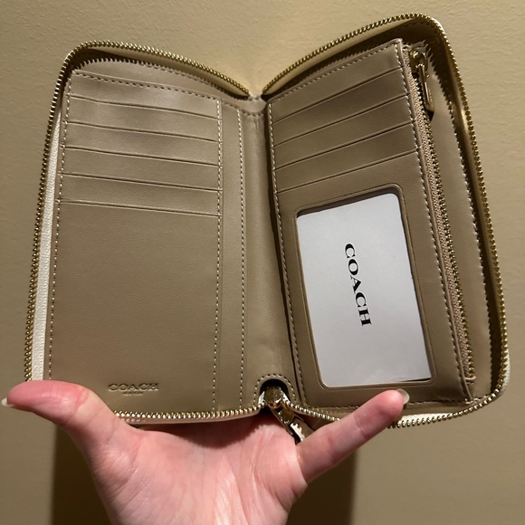 NWT Coach wallet medium zipper lizard leather with gold tone hardware - Picture 9 of 11